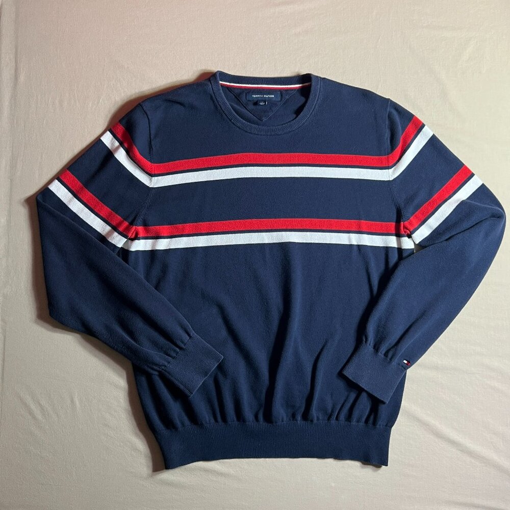 Vintage Tommy Hilfiger Large Red White Blue Sweater